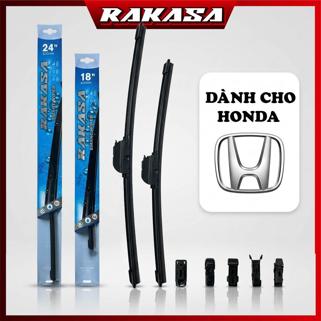 Bộ gạt mưa silicon RAKASA cho Honda – Gạt sạch, êm, không ồn Bộ gạt mưa silicon RAKASA cho Honda – Gạt sạch, êm, không ồn